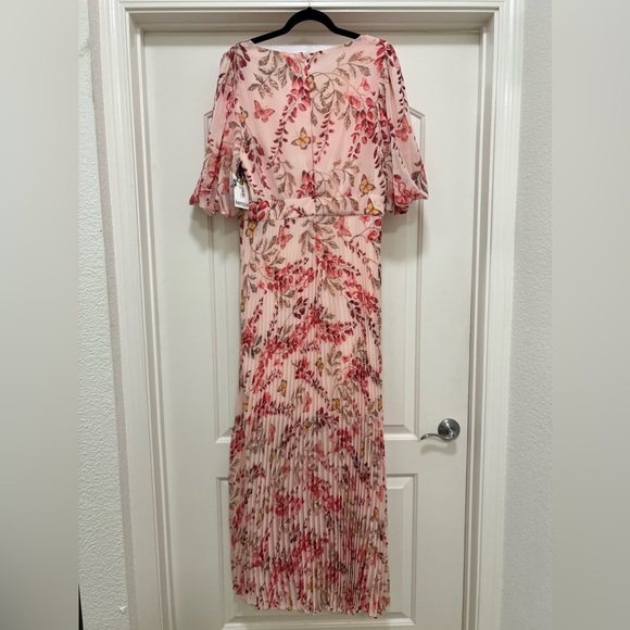 NWT Kensie Pink Pleated Butterfly Flowers Dress - Picture 7 of 14